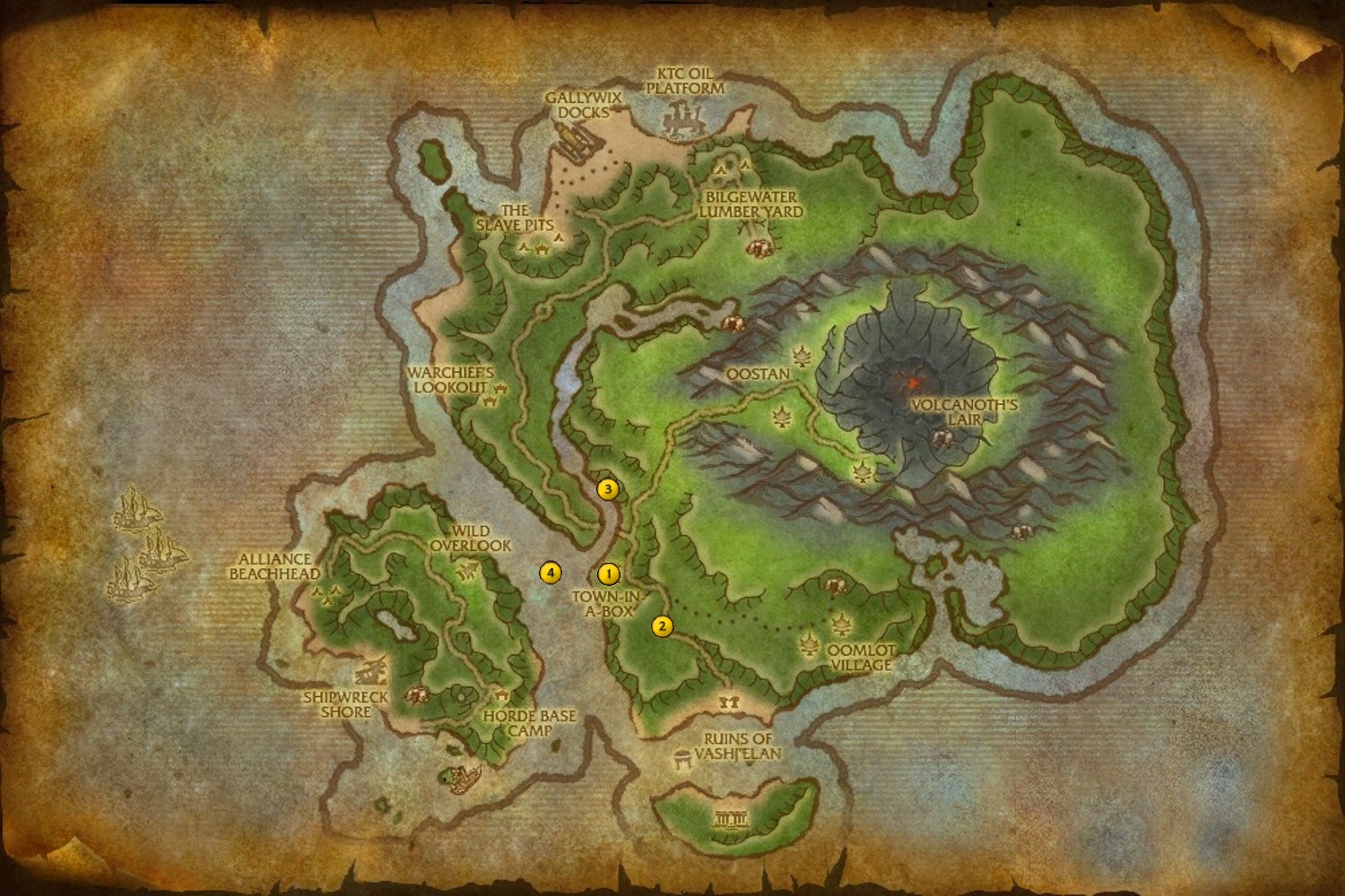 Где находится затерянный. Затерянный остров варкрафт. Карта World of Warcraft Cataclysm. Wow Затерянный остров. Затерянные острова wow.